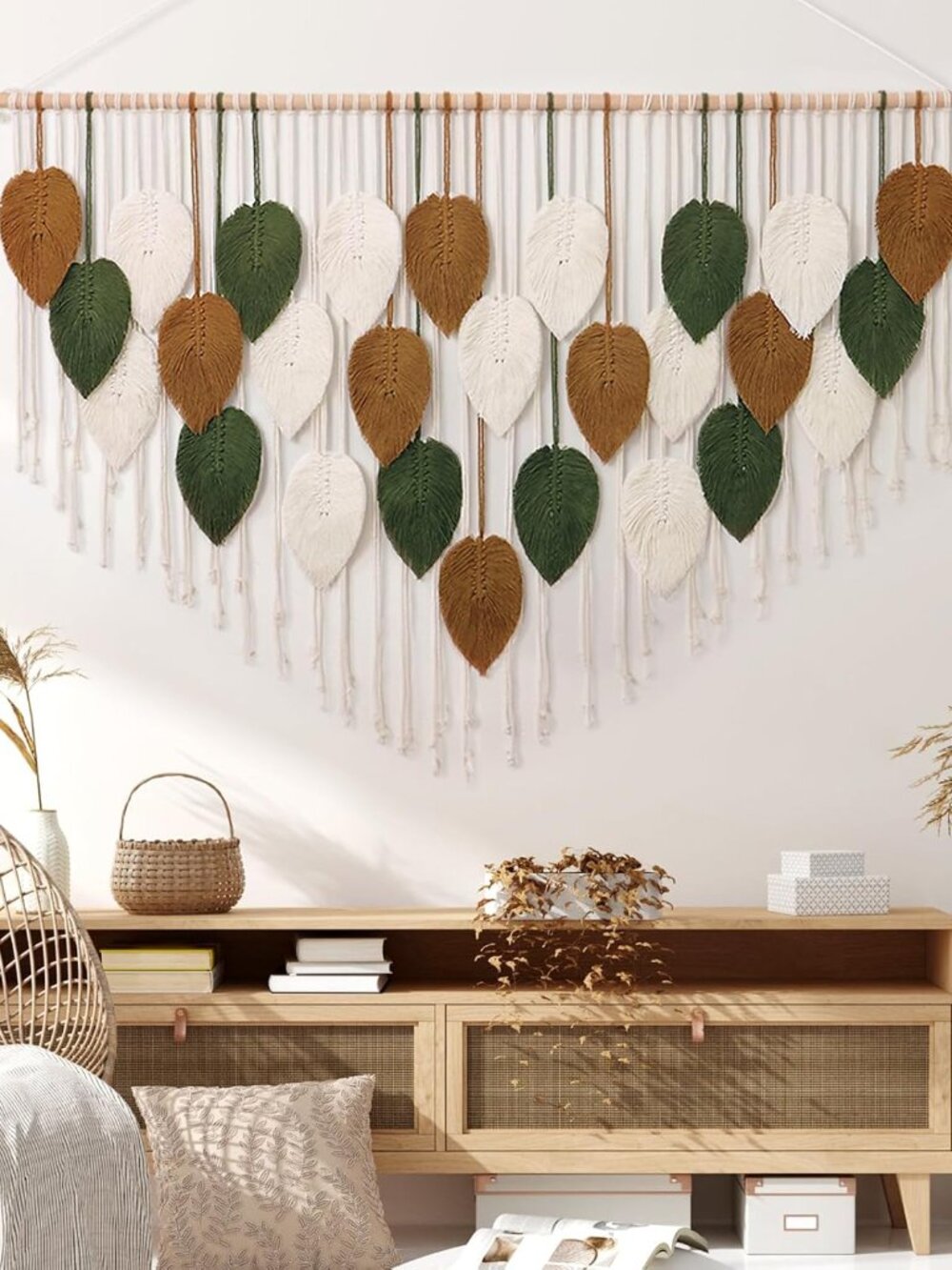 Large Macrame Wall Hanging Boho Woven Tapestry Chic Home Decor Wall Art | Modern - Picture 6 of 7